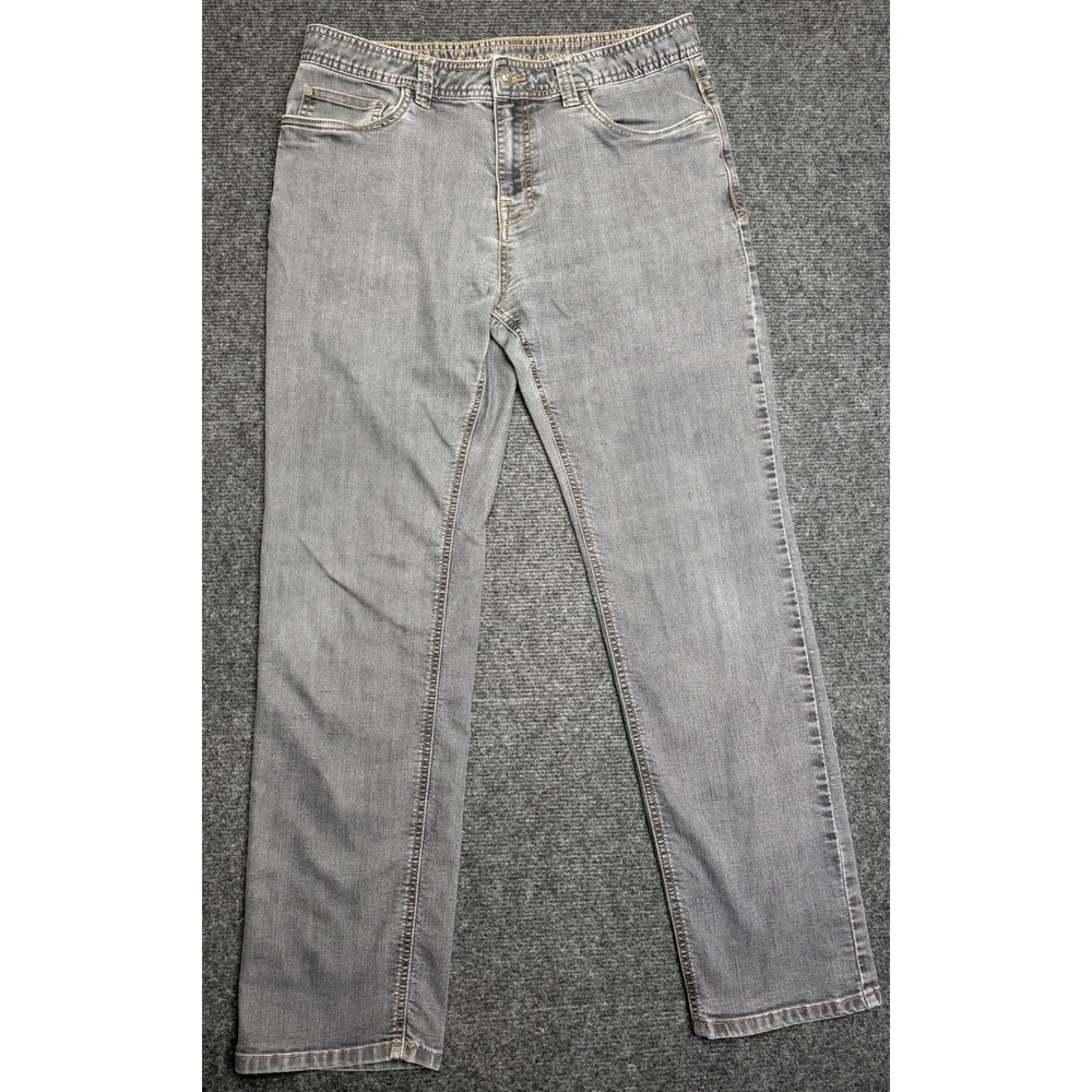 PrAna Bridger Slim Fit Gray Organic Cotton Stretch Jeans Mens 34x32 Outdoor